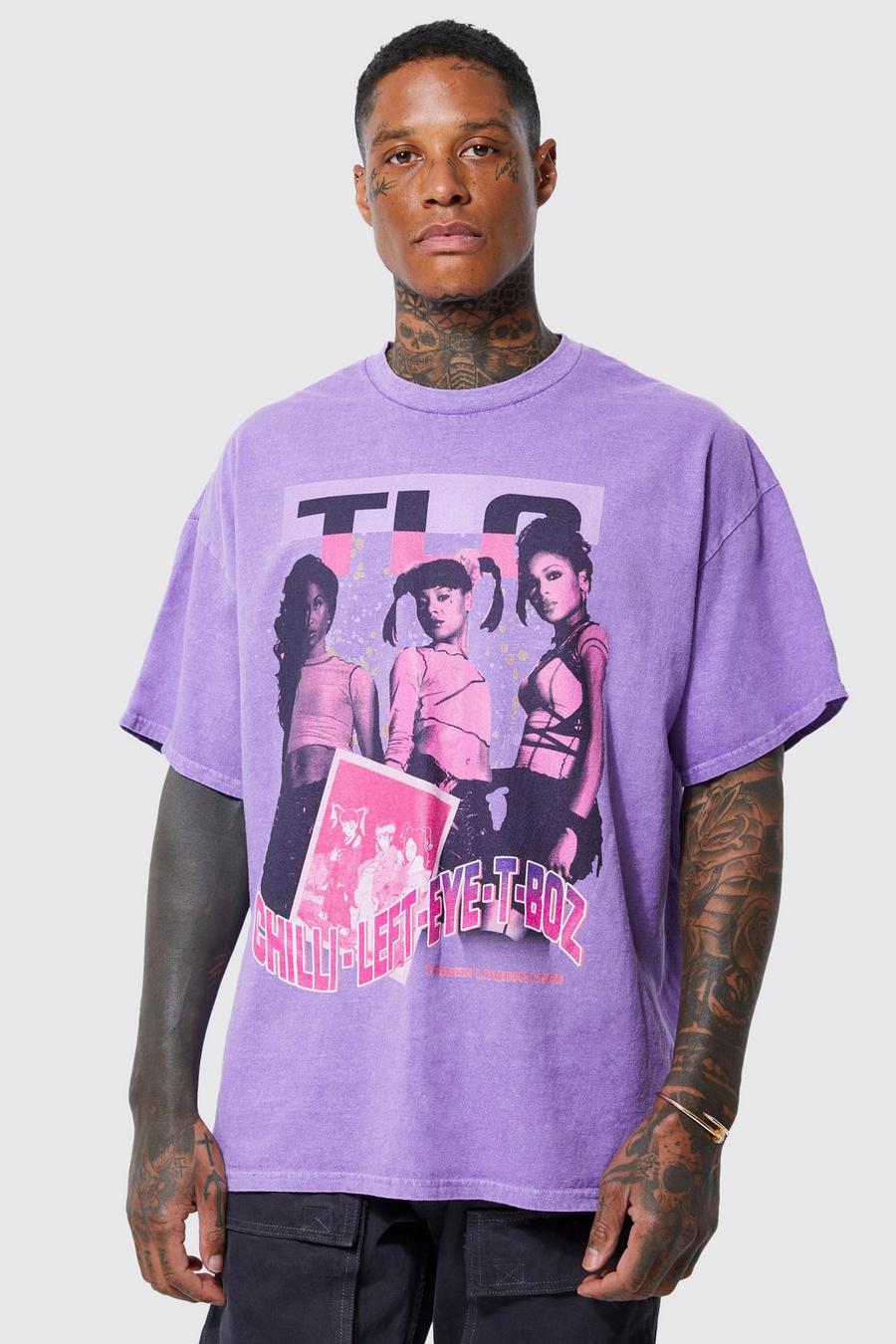 Purple Oversized Tlc Overdye License T-shirt