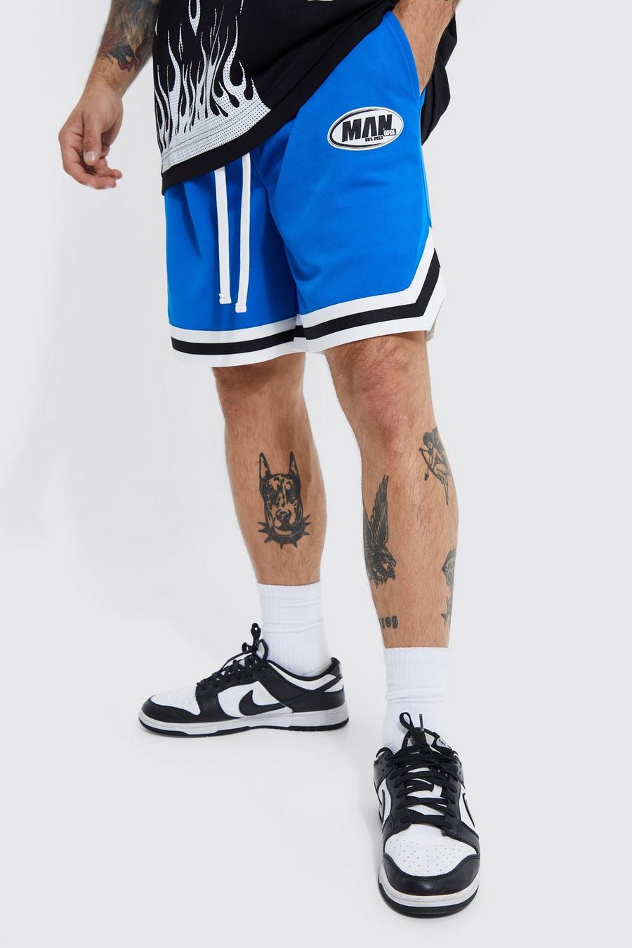 Cobalt blue Short Length Mesh Basketball Shorts
