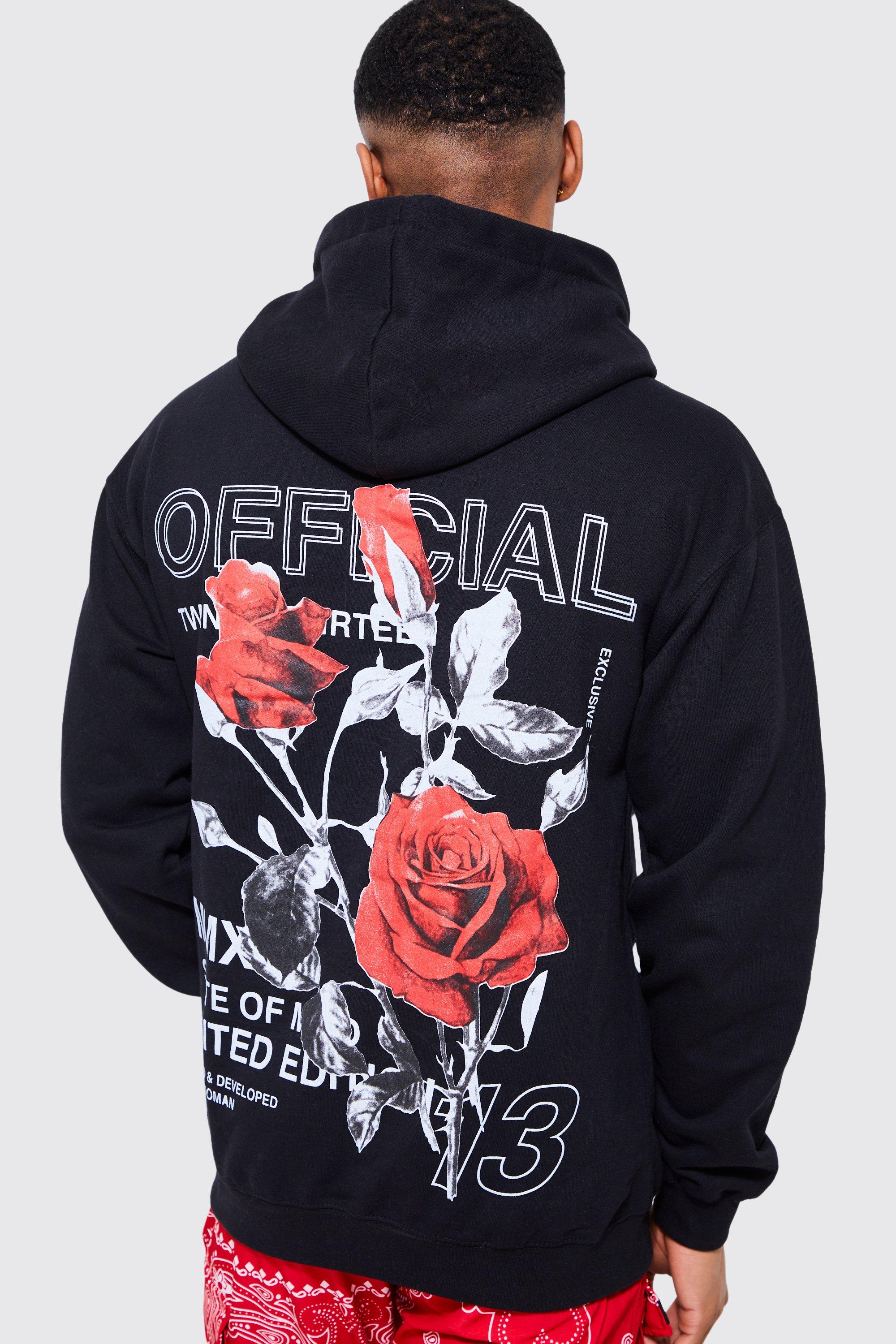 rose graphic hoodie
