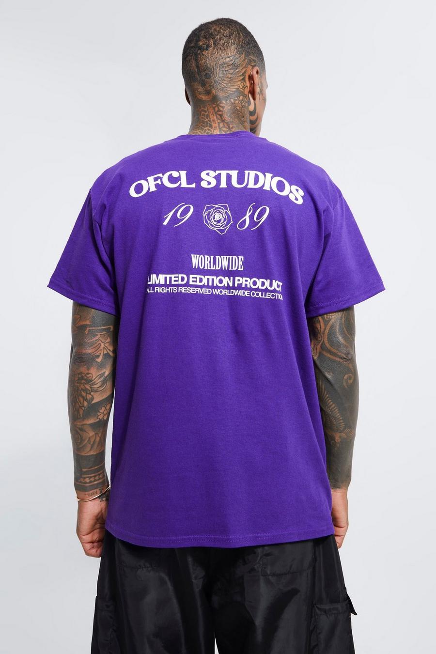 Purple Slim Fit Ofcl Studios Graphic T-shirt image number 1