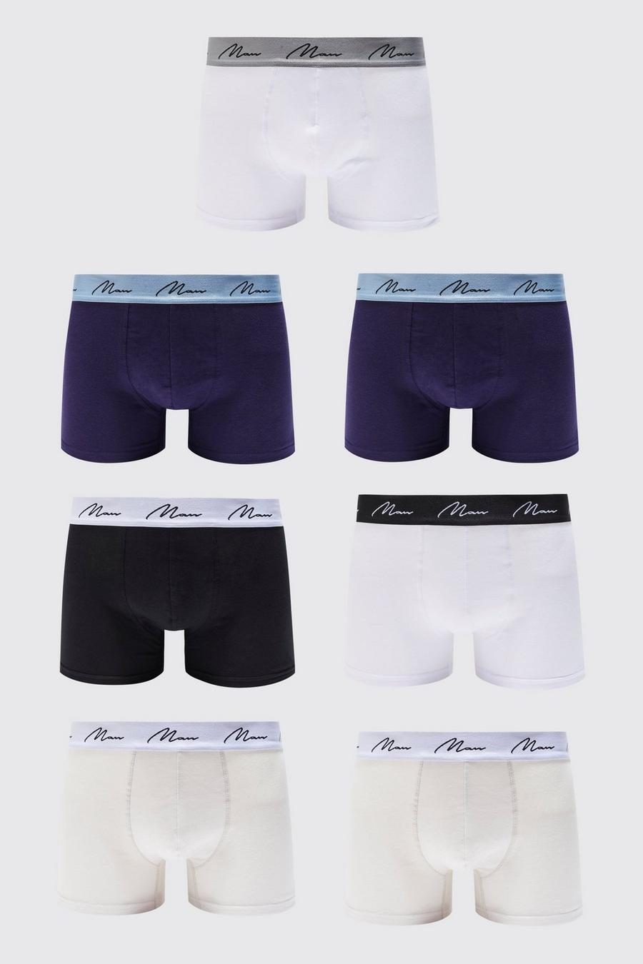 Multi 7 Pack Man Signature Mixed Colour Trunks image number 1
