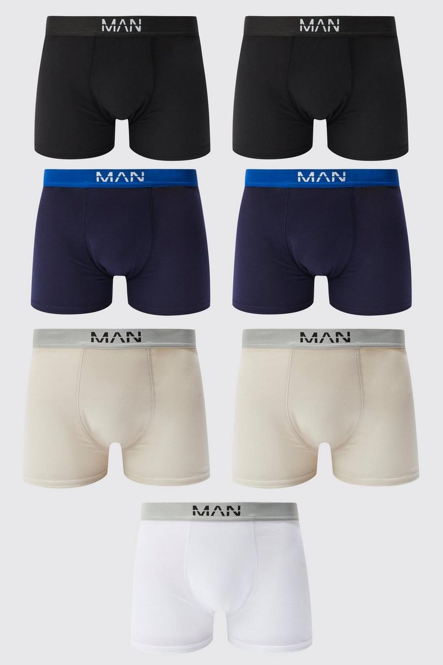 Multi 7 Pack Mixed Colour Man Trunks image number 1
