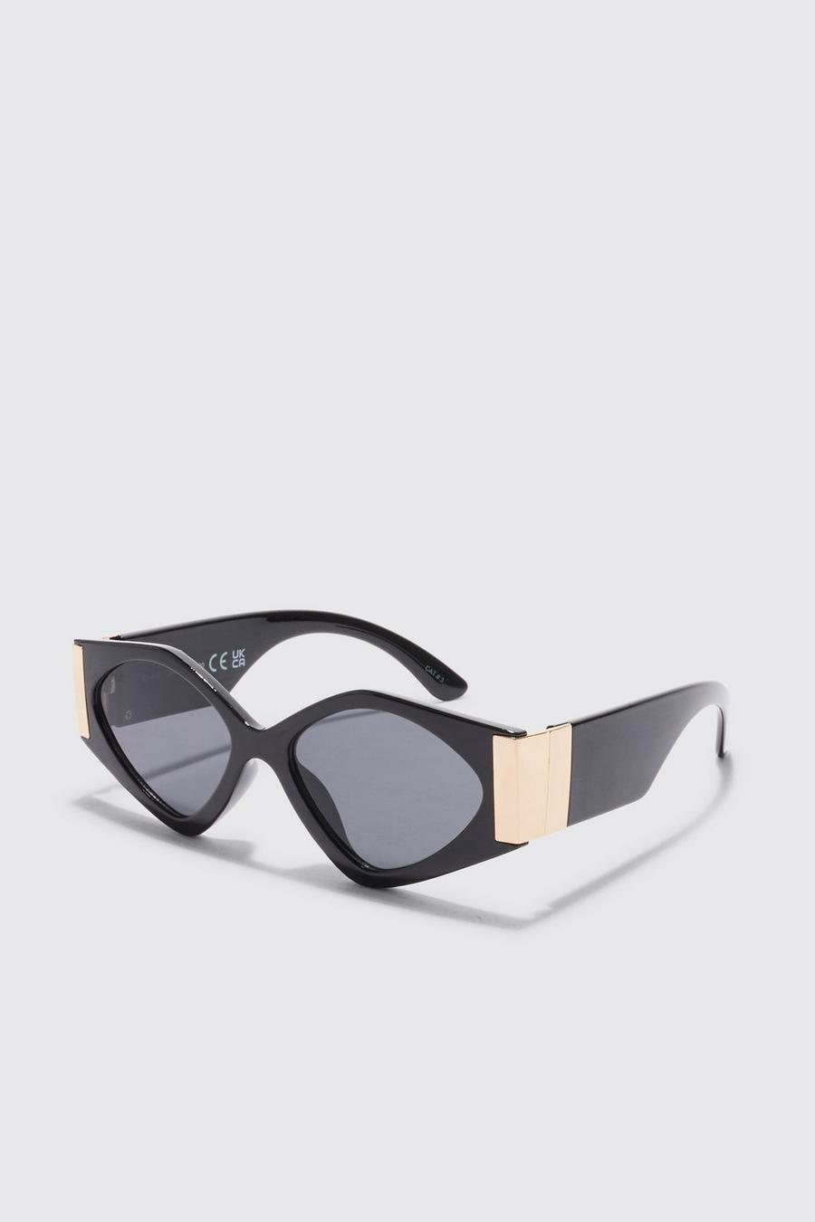 Black Angled Sunglasses image number 1