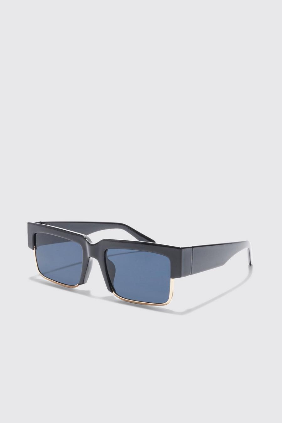 Black Rectangle Rim Sunglasses image number 1