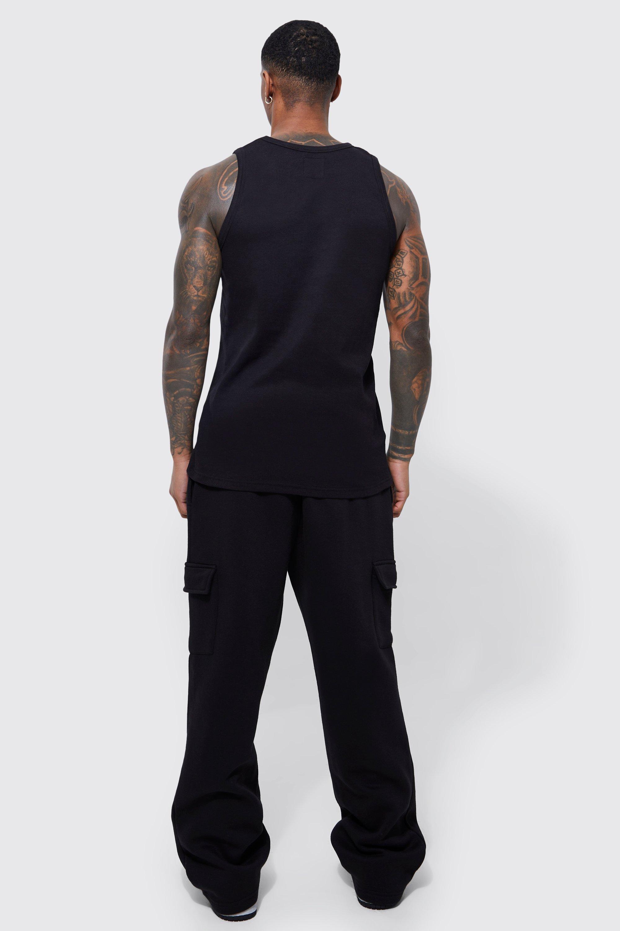 Ribbed Vest In Black, Tailored Athlete Shirts