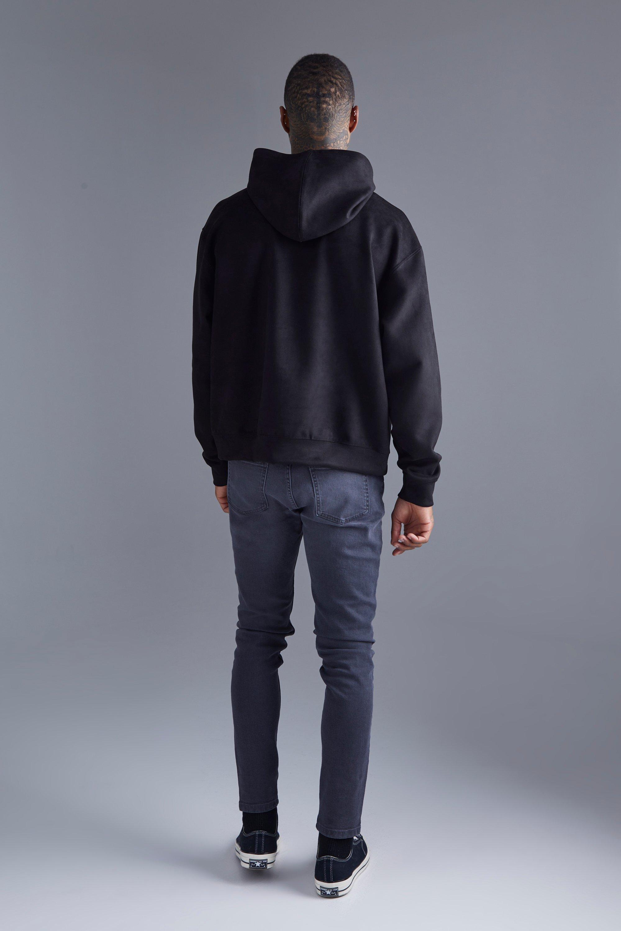 Black best sale suede hoodie