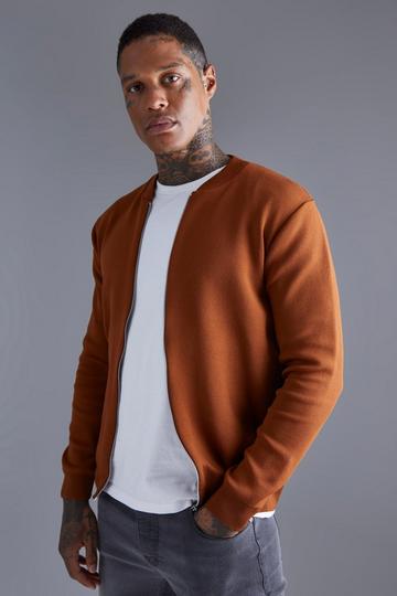 Smart Knitted Bomber Jacket taupe