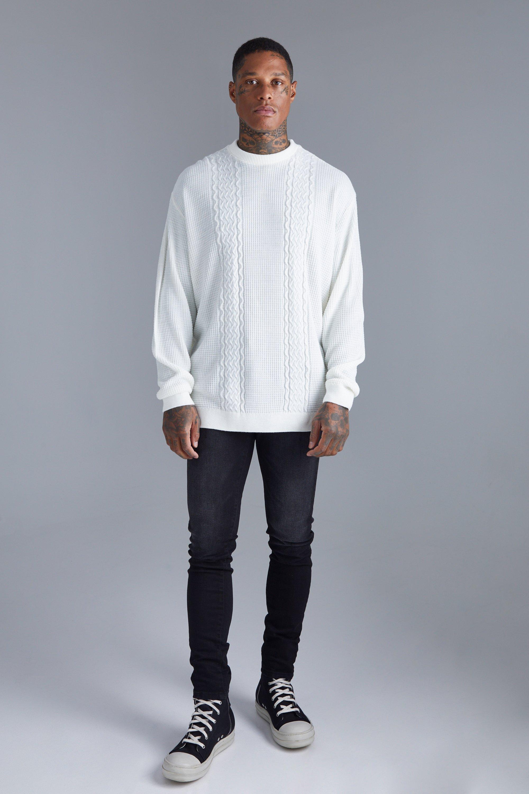 Oversized Brushed Yarn Crew Neck Jumper