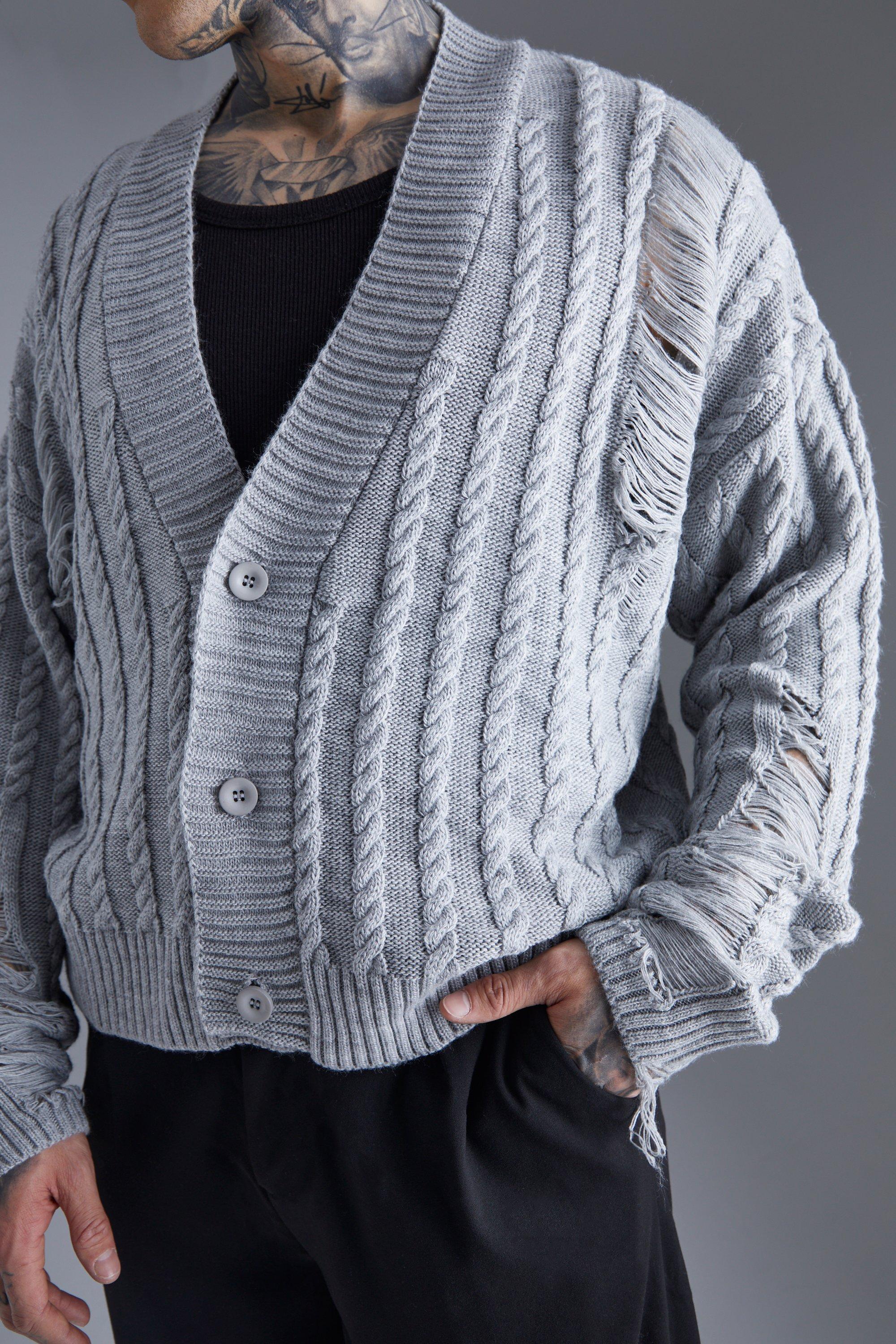 Mens open cardigan shop