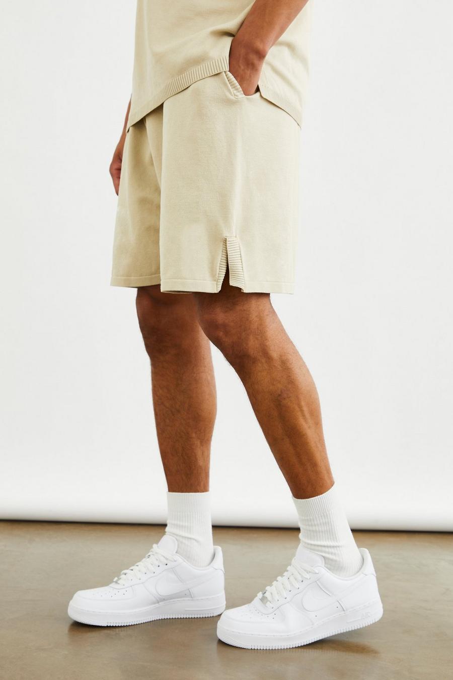 Stone beige Stickade baggy shorts