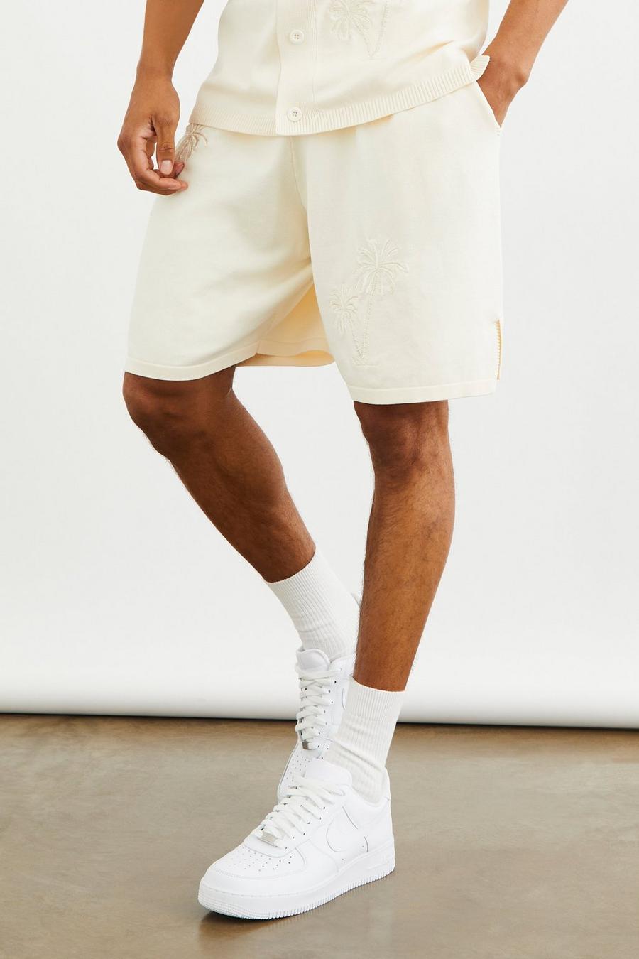 White bianco Relaxed Palm Knitted Short