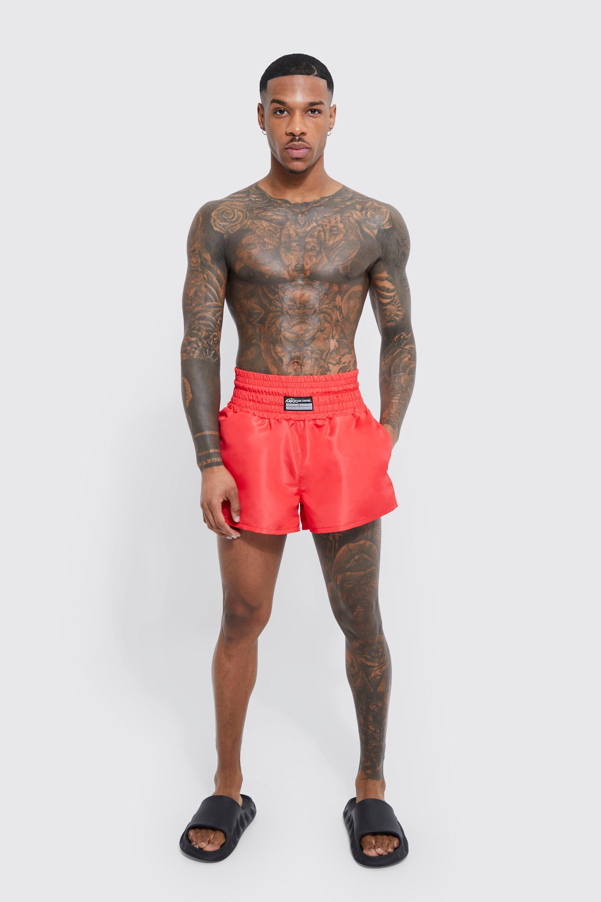 Fighter Style Plain Swim Shorts boohoo UK