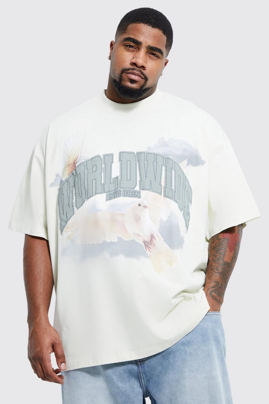 Sage Plus Oversized Extended Neck Graphic T-shirt image number 1