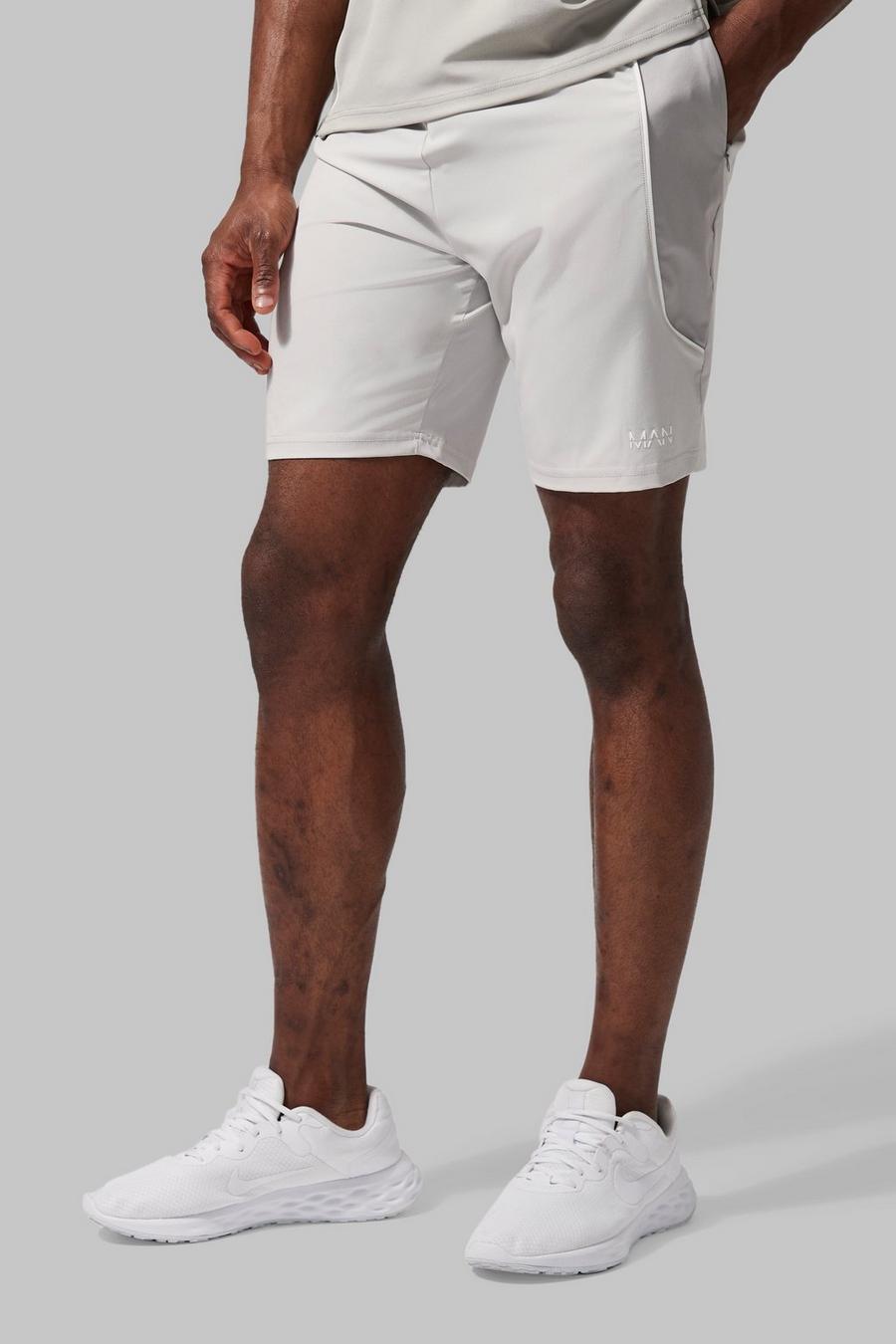 Taupe Man Active Colour Block Performance Shorts image number 1