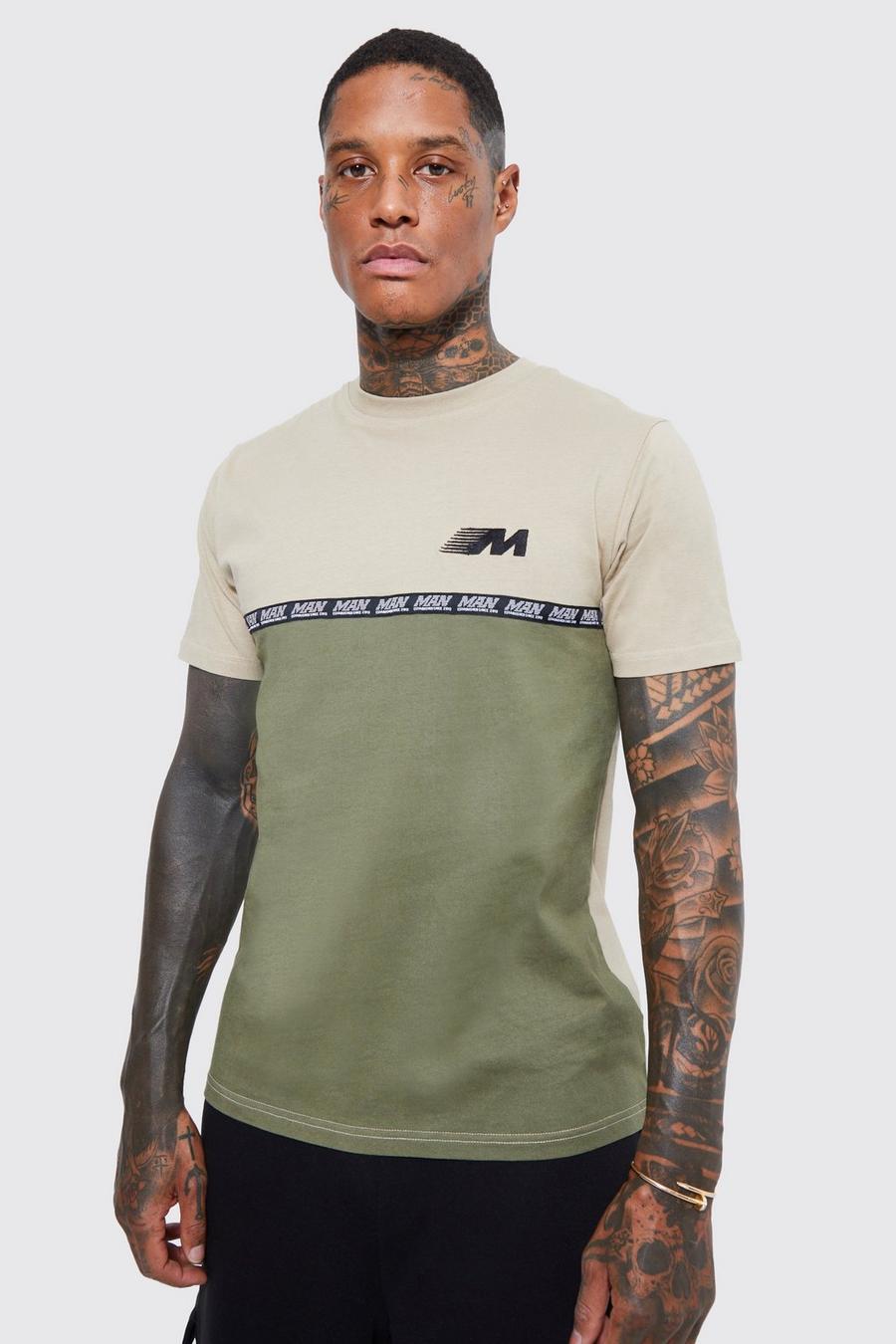 Sage Man Slim Colour Block And Tape T-shirt image number 1