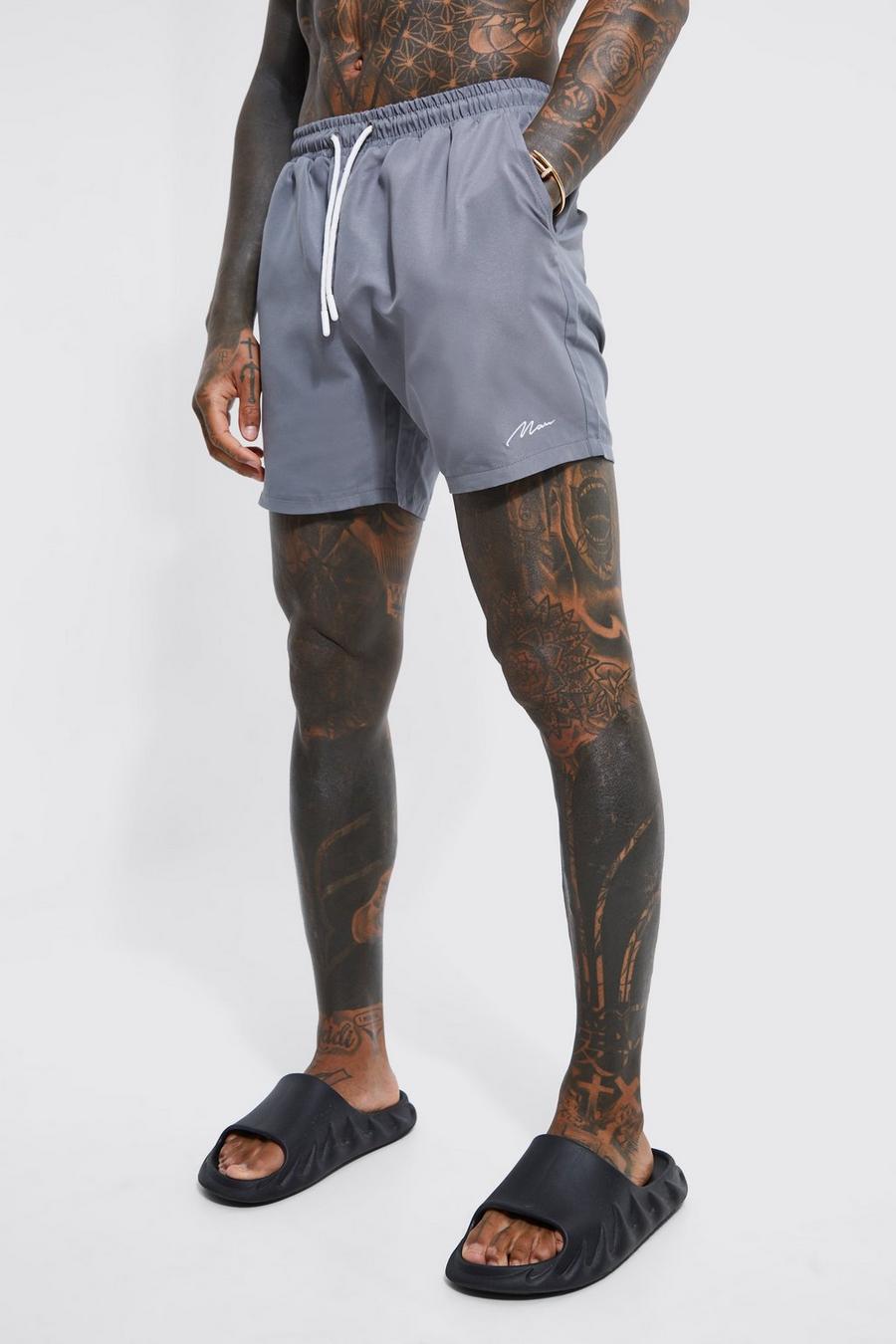 Costume a pantaloncino medio con firma Man, Grey image number 1