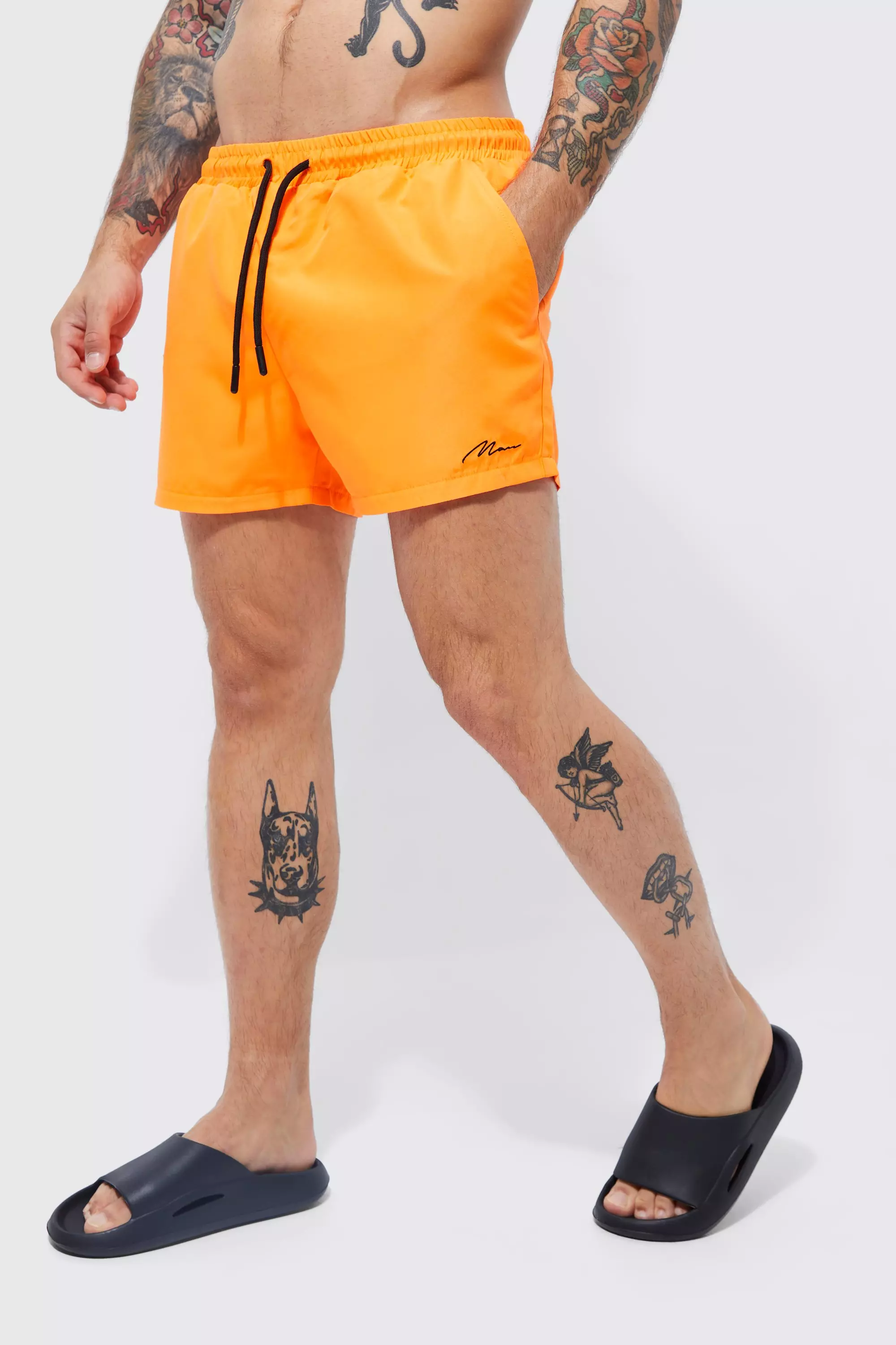 Neon orange sale swim shorts