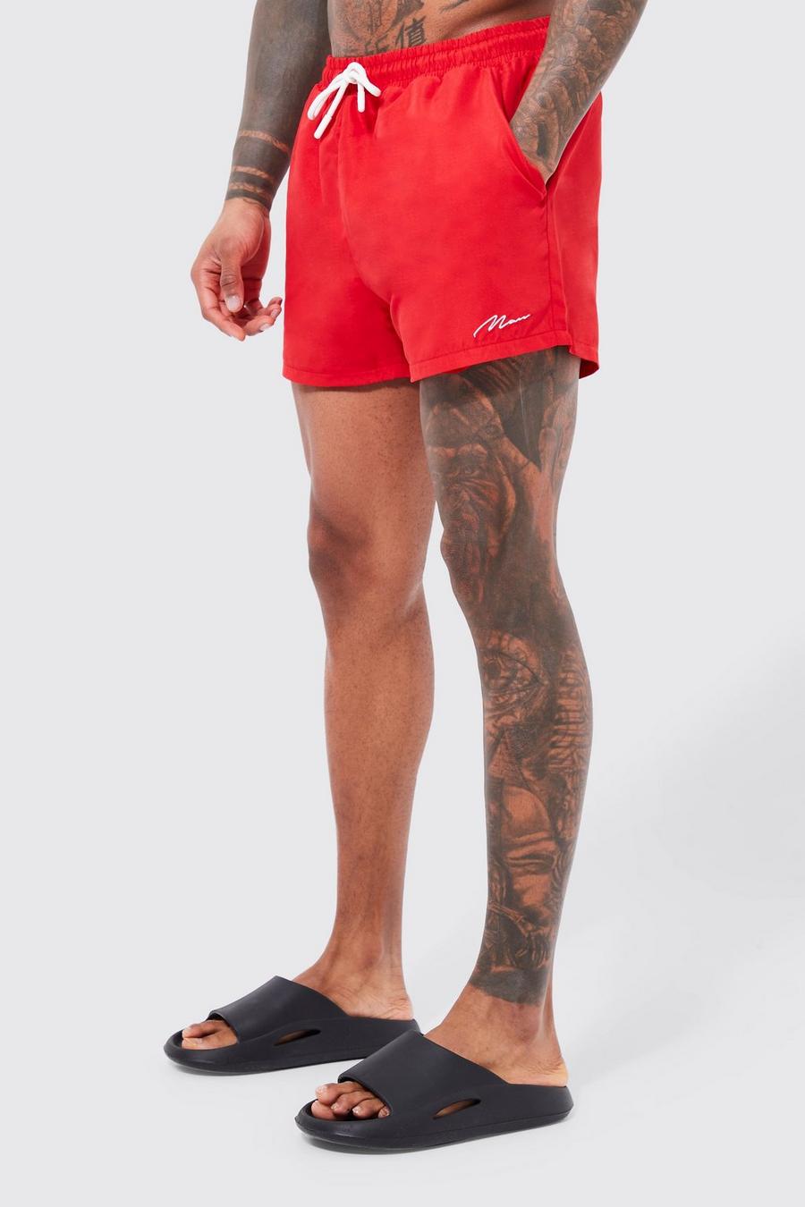 Red Man Signature Short Length Swim Shorts image number 1