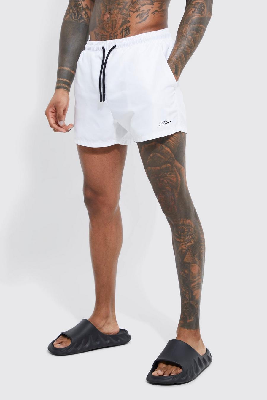 White Man Signature Short Length Swim Shorts image number 1