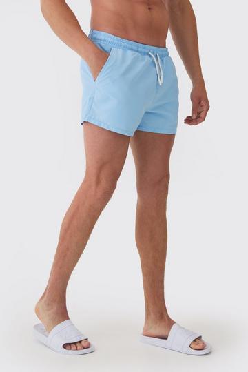 Man Signature Short Length Swim Shorts light blue