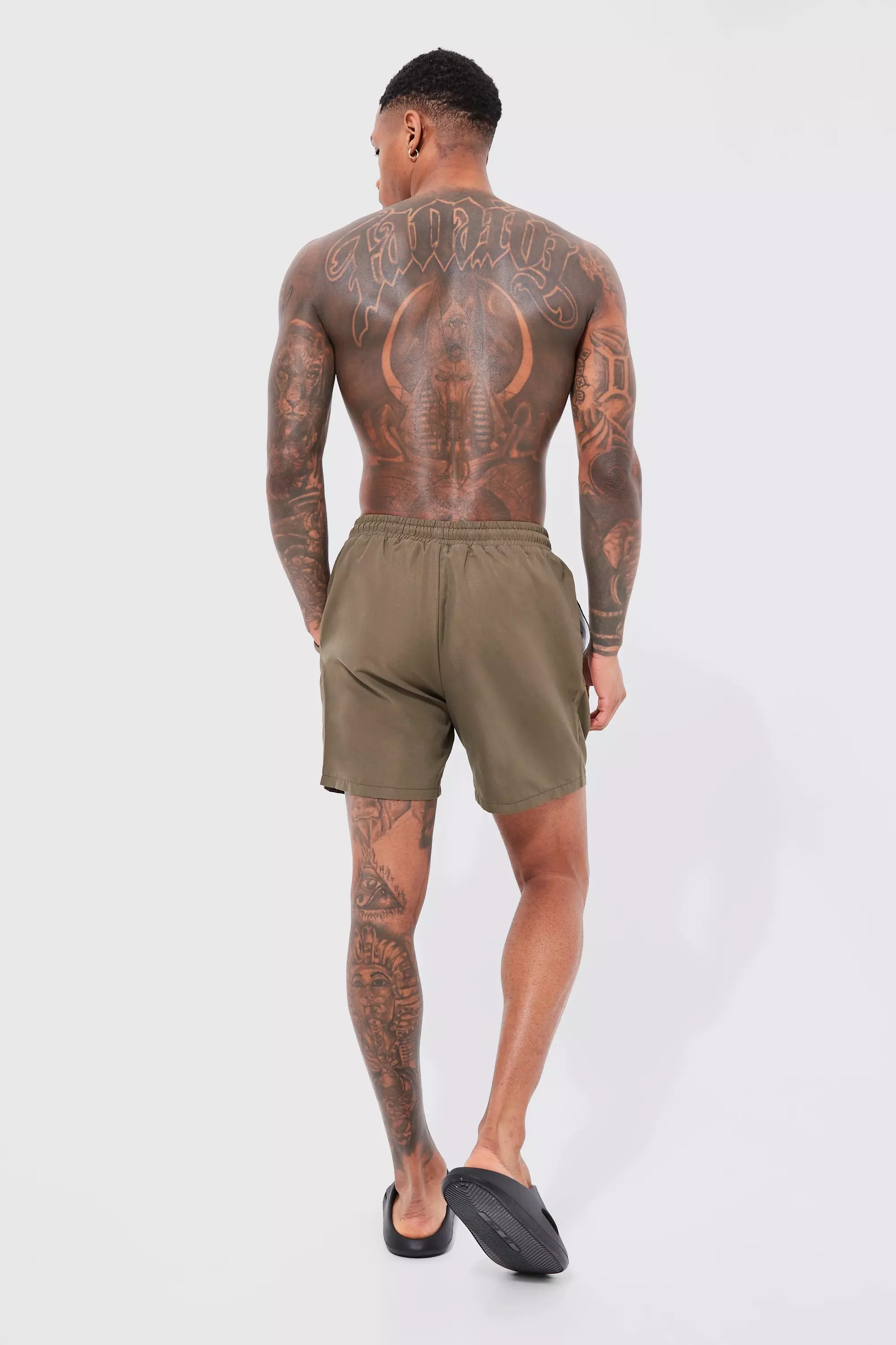 Khaki swim shorts mens hot sale