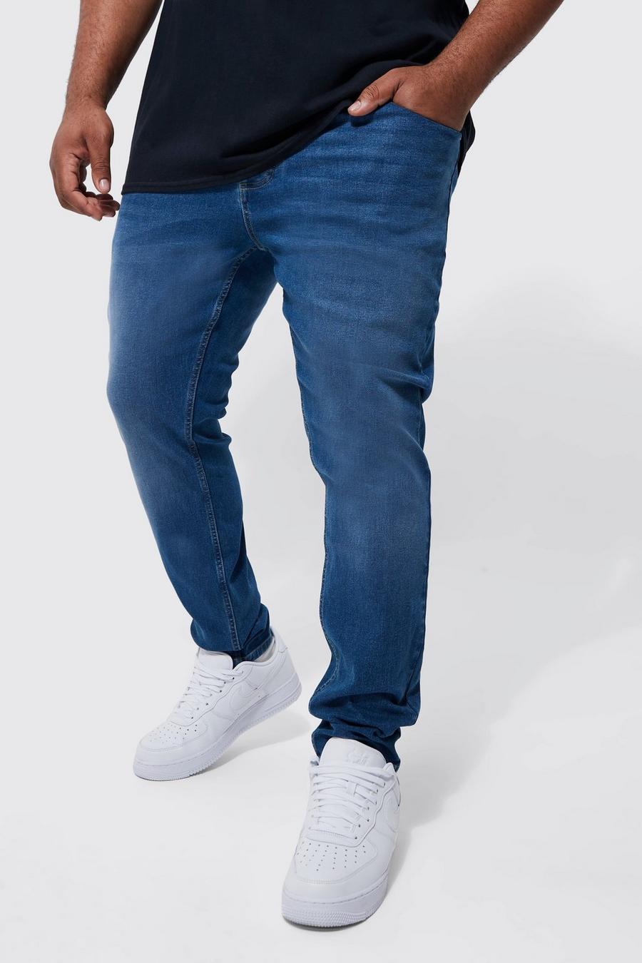 Mid blue Plus Skinny Stretch Jeans  
