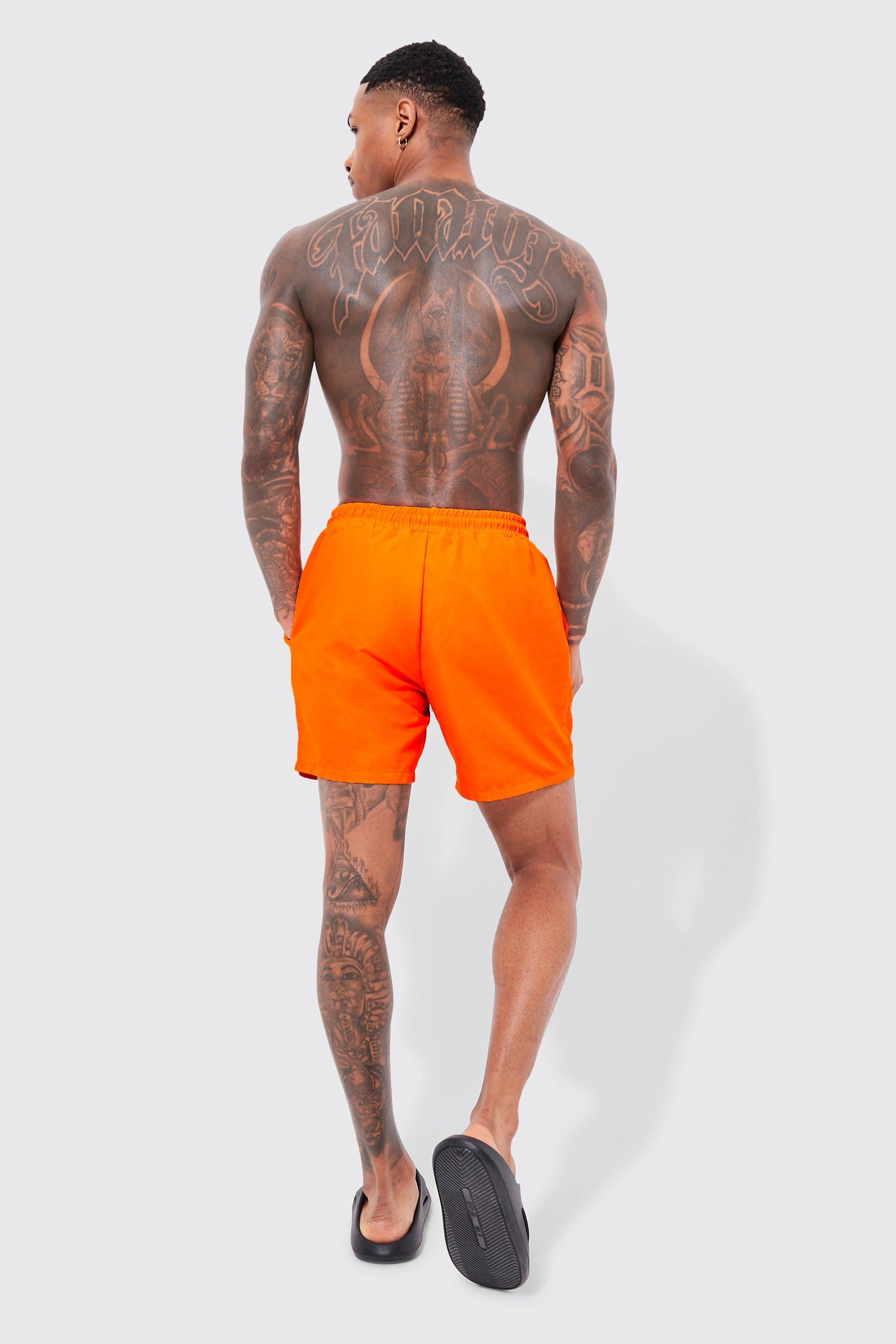 Original Man Mid Length Swim Shorts boohoo