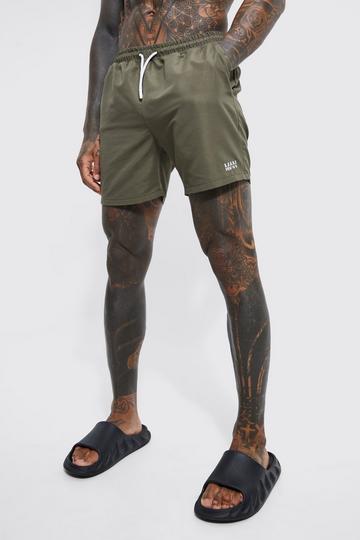 Original Man Mid Length Swim Shorts khaki