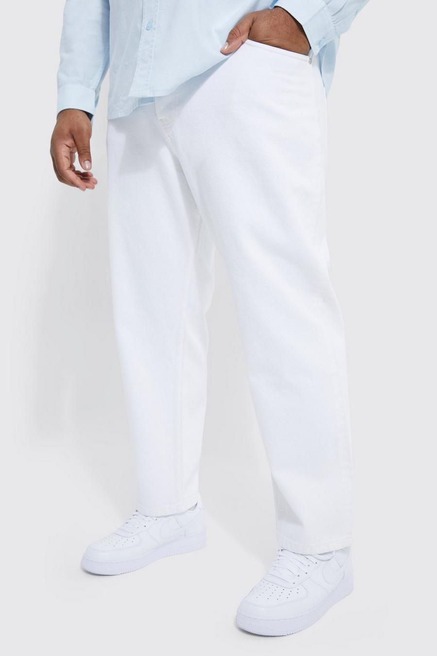 Grande taille - Jean fuselé rigide, White blanc