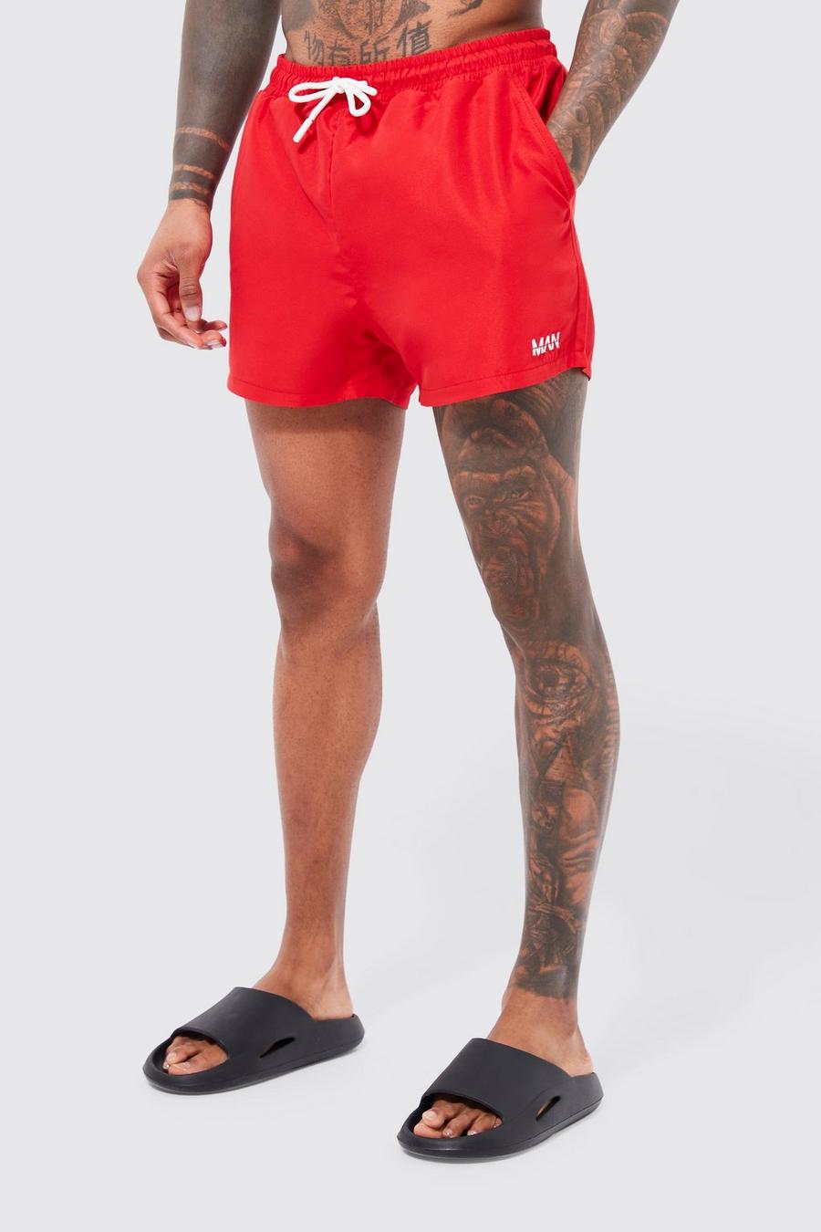 Red Original Man Short Length Swim Shorts