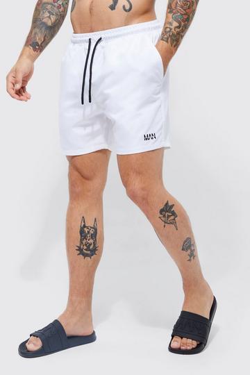 Original Man Short Length Swim Shorts white