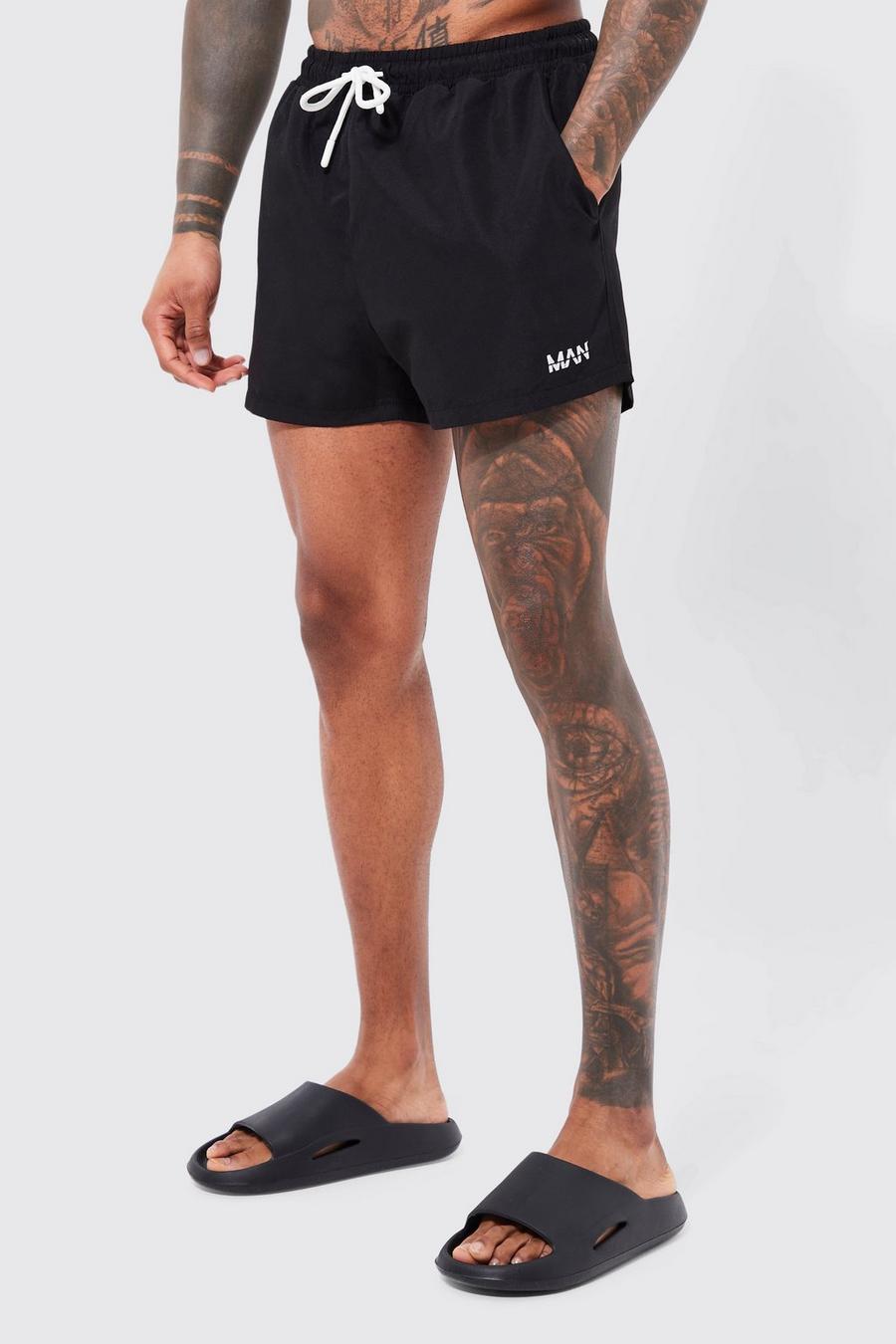 Black svart Original Man Short Length Swim Shorts