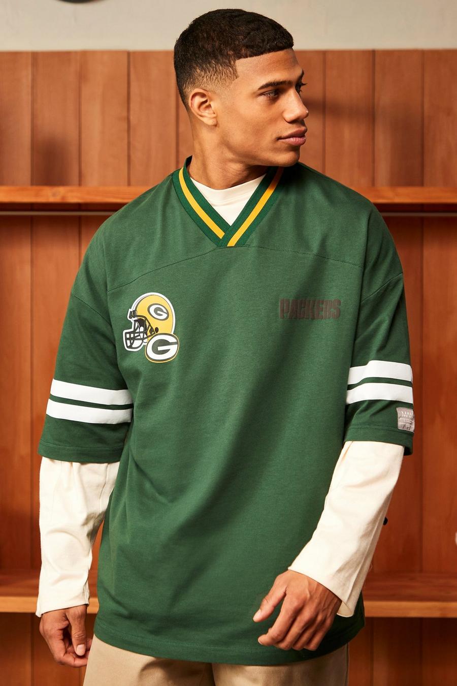 Dark green Nfl Oversized Packers Puff Print T-shirt image number 1