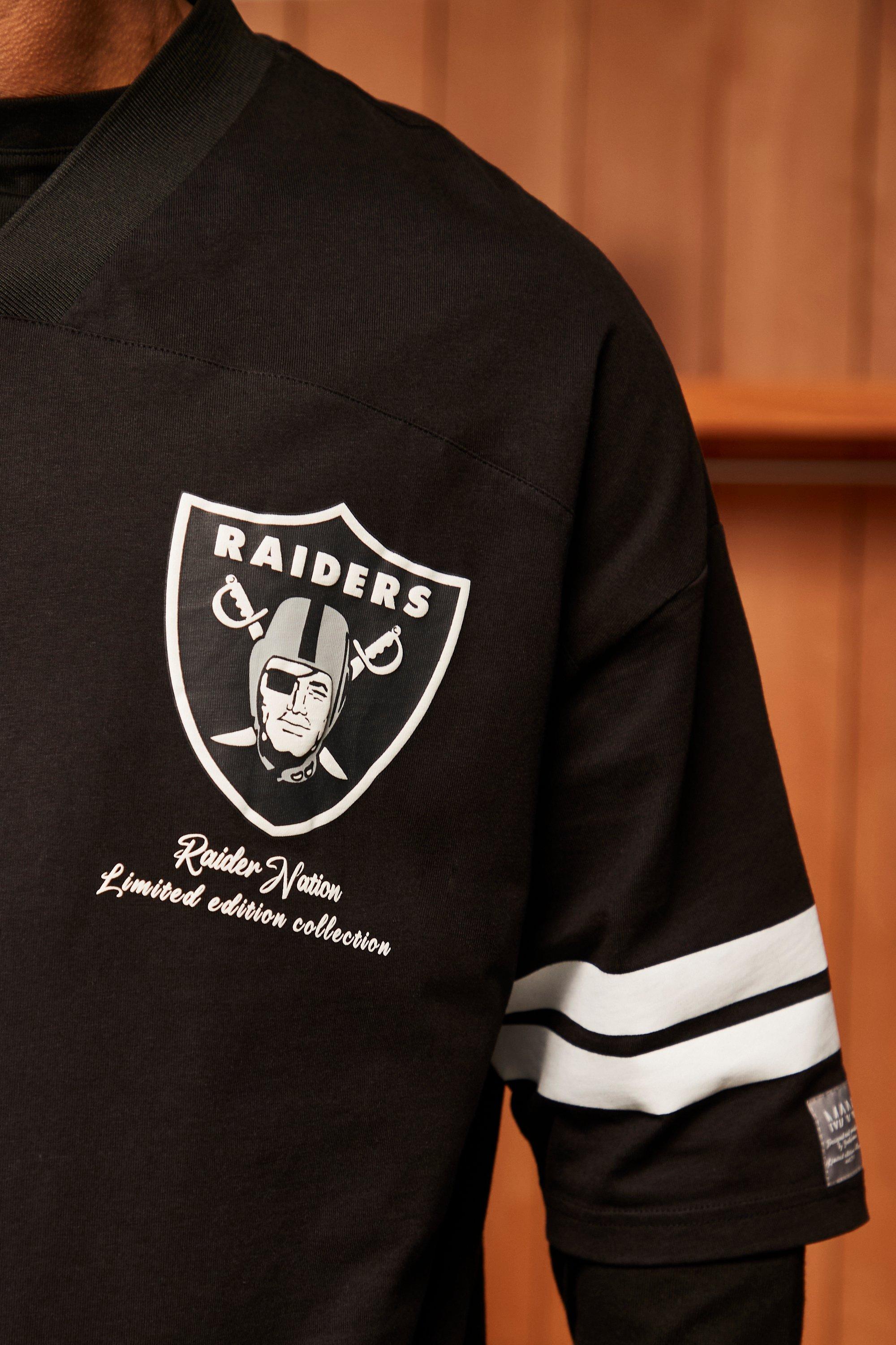 Nfl Oversized Raiders Puff Print T-shirt