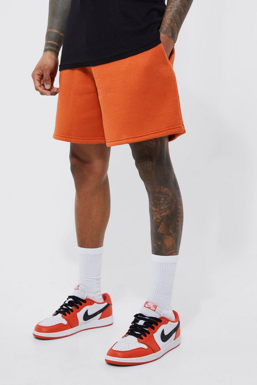 Basic Oversized Short Length Jersey Short, Orange naranja