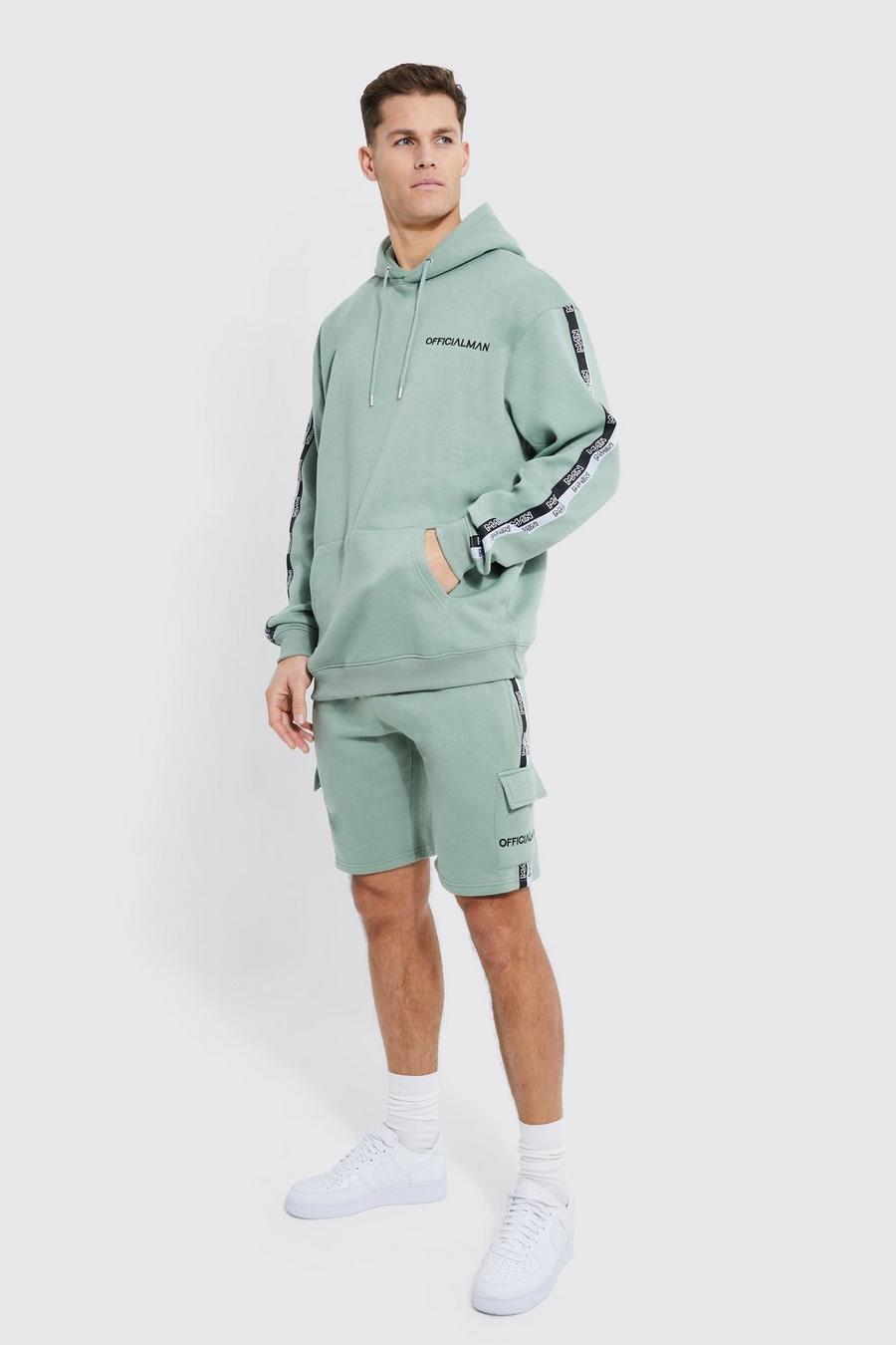 Sage Tall Lightweight Tape Short Hooded Tracksuit  image number 1
