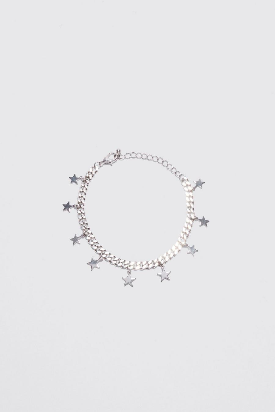 Silver Star Charm Chain Bracelet image number 1