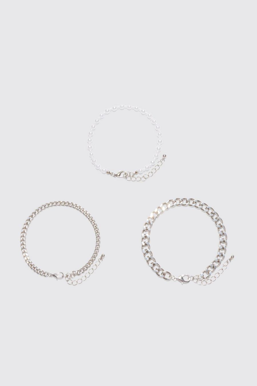 Bracelet à chaînes multiples, Silver silber