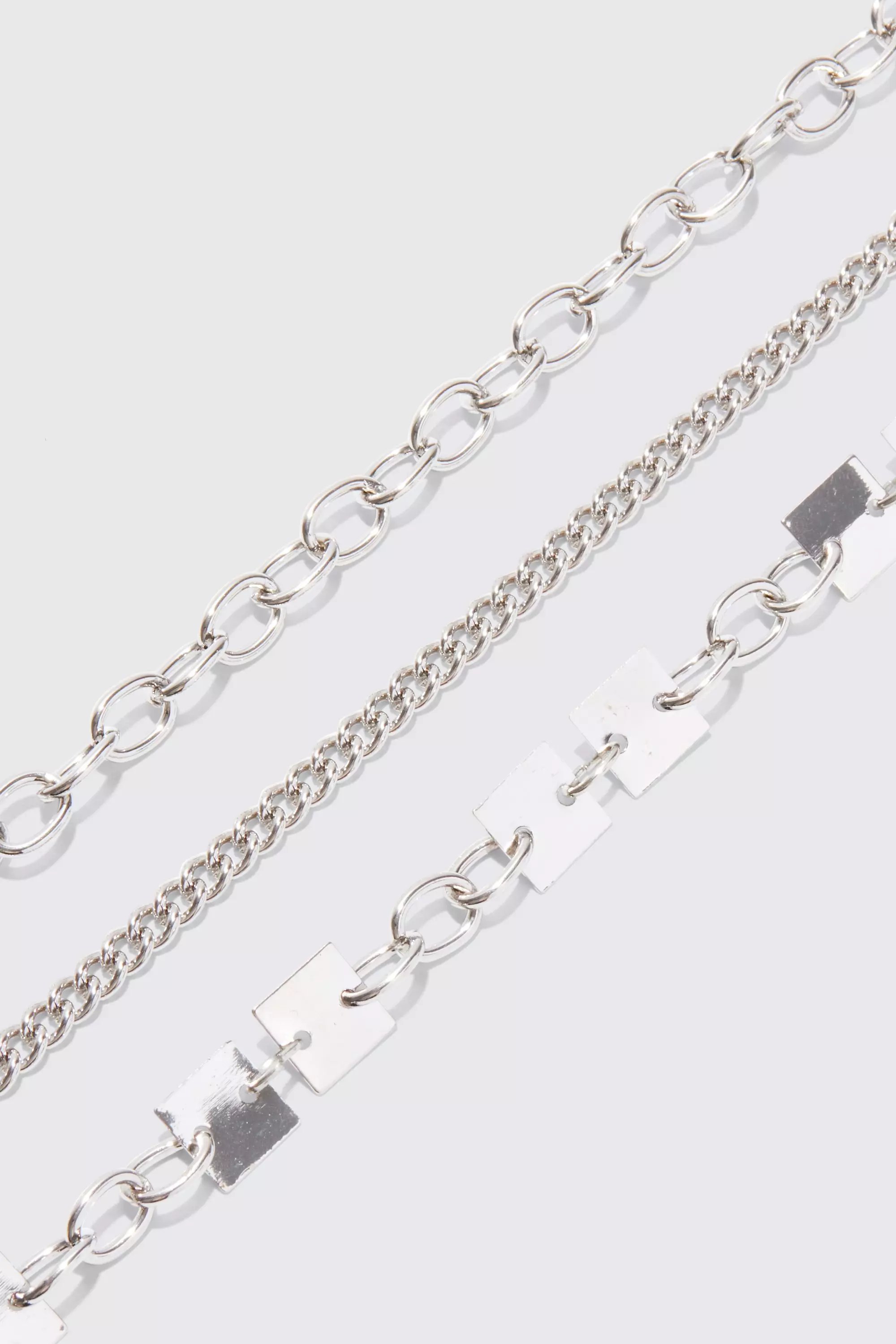 Silver Multi Layer Chain Necklace alternative image