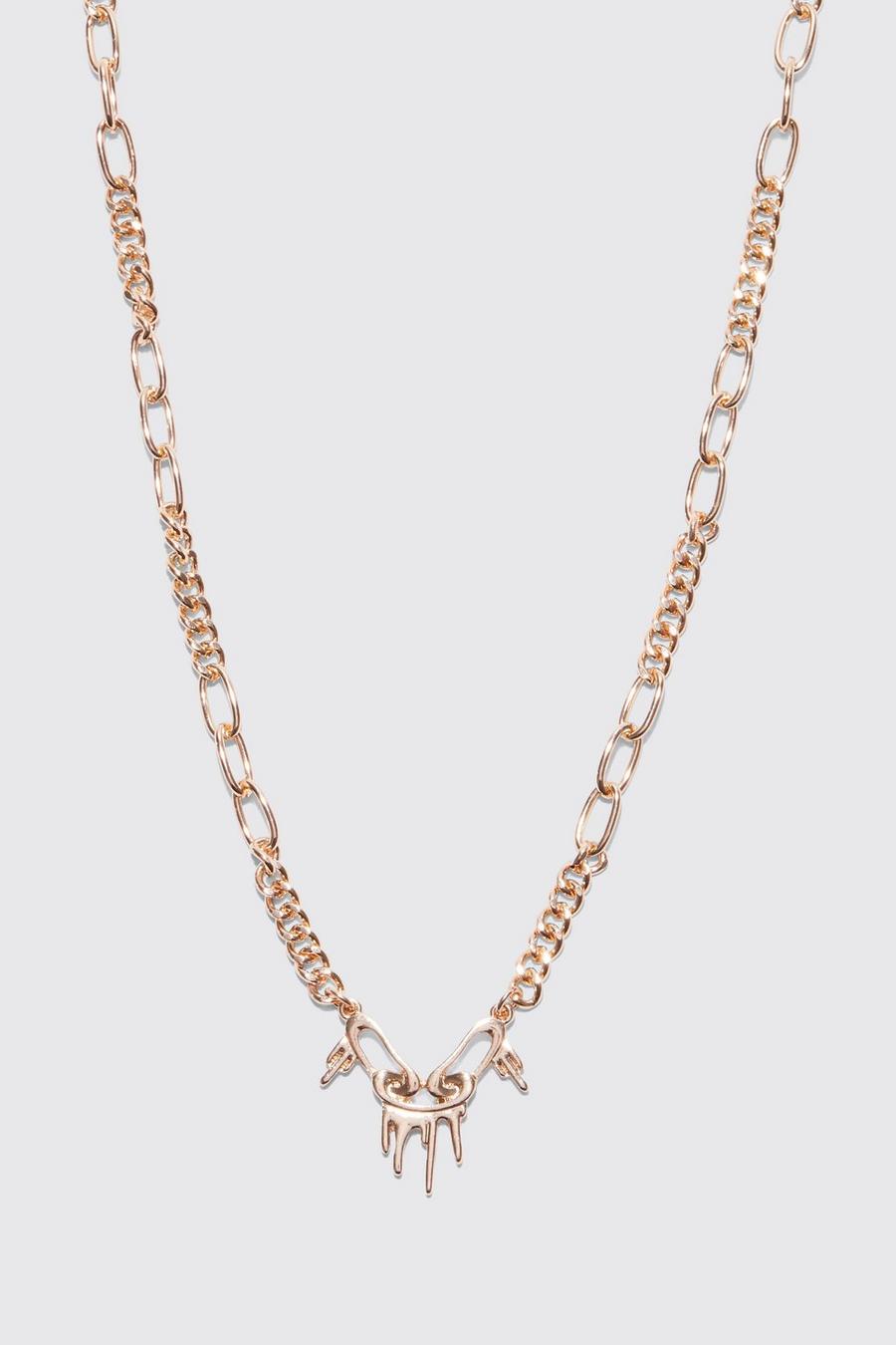 Gold metallic Drip Detail Necklace