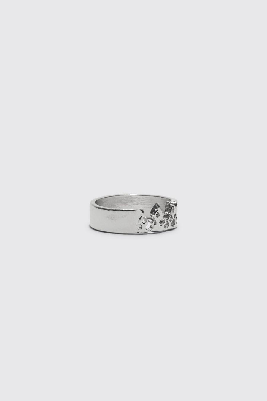 Silver Flame Detail Ring