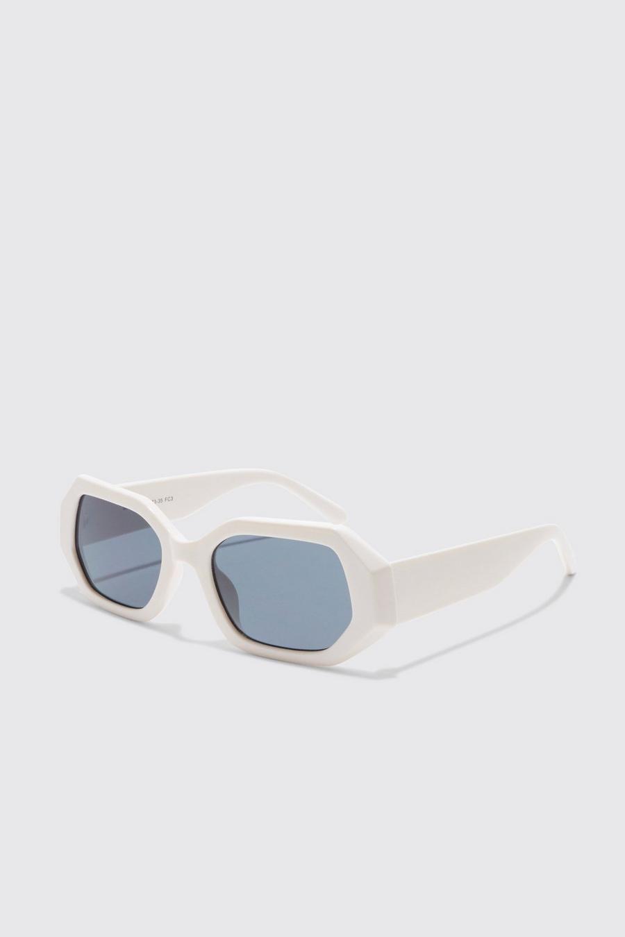 White Hexagon Lens Sunglasses image number 1