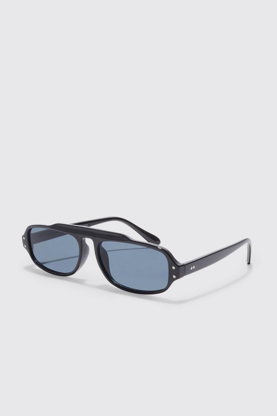 Black nero Narrow Navigator Sunglasses image number 1