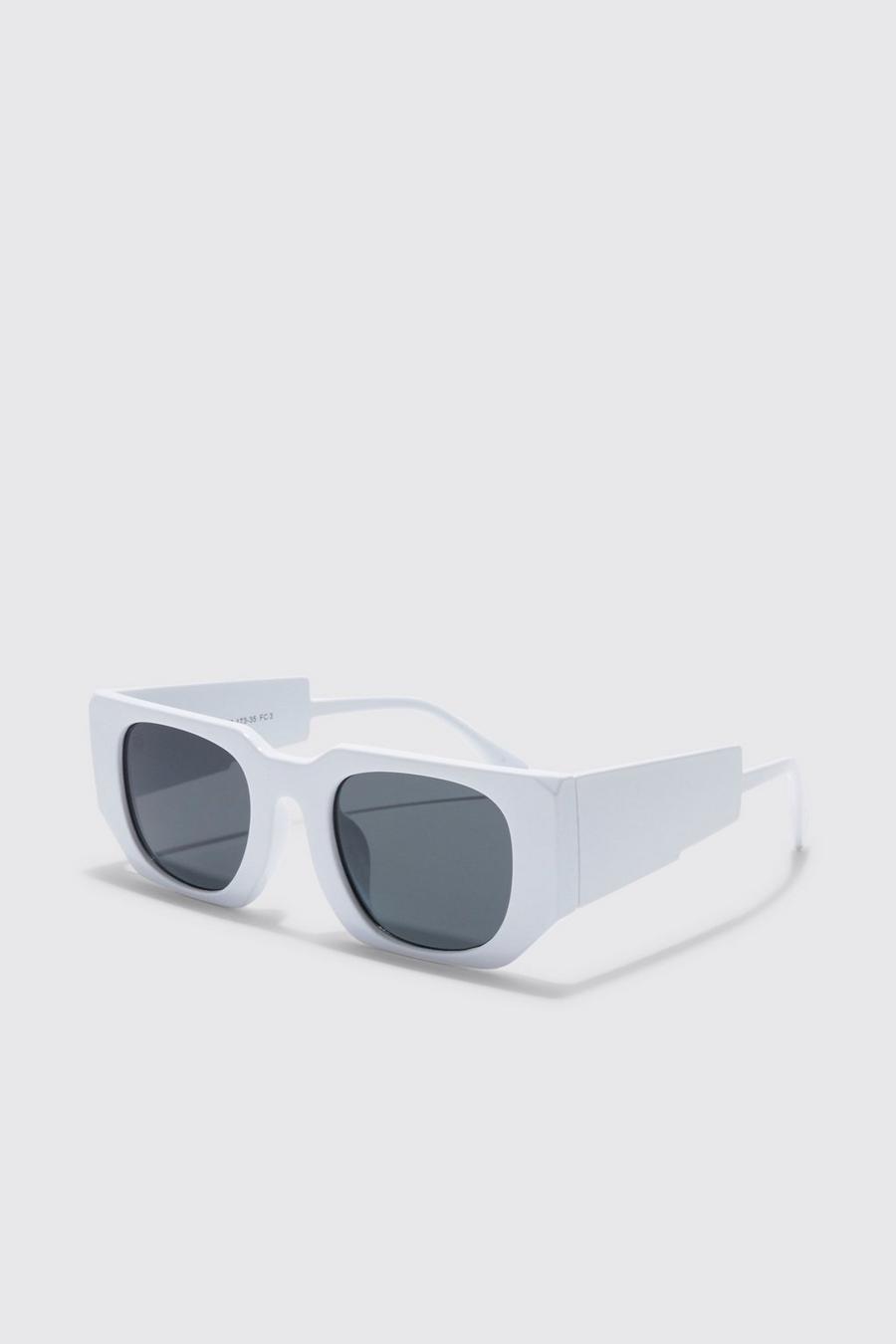 White Chunky Square Sunglasses