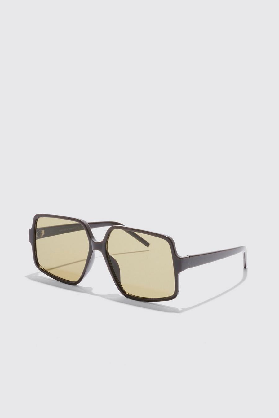 Brown Oversized Square Sunglasses image number 1