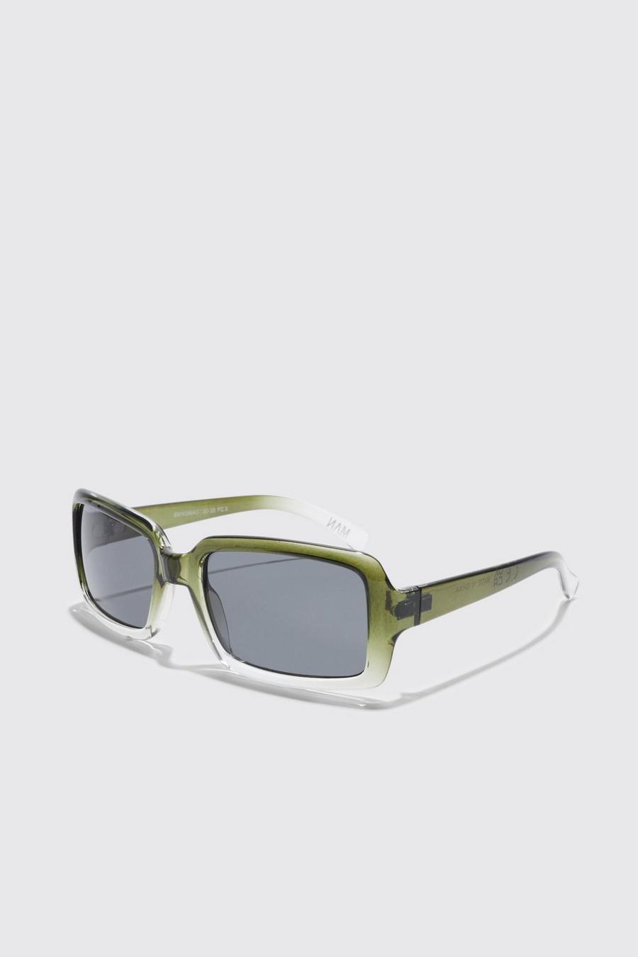 Green Ombre Rectangle Lens Sunglasses