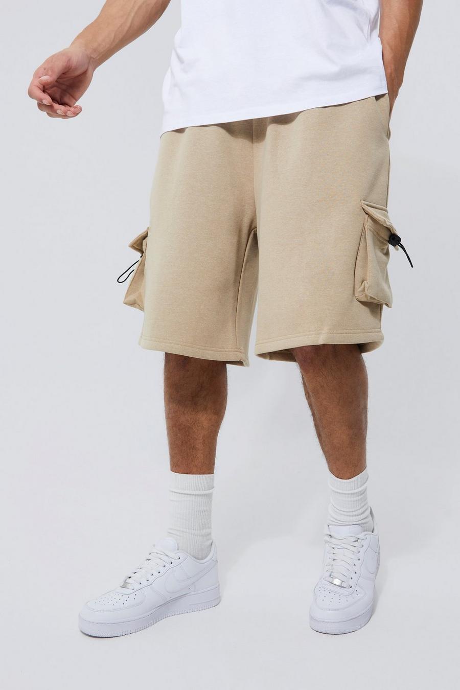Stone Tall Dropped Crotch Toggle Cargo Short image number 1
