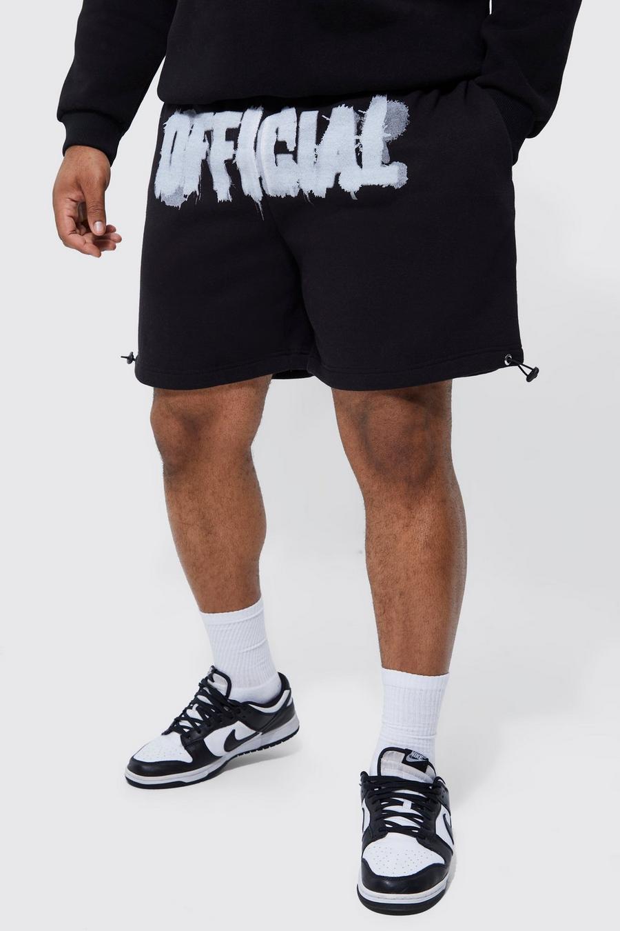 Black svart Official Plus Oversize shorts med dragsko