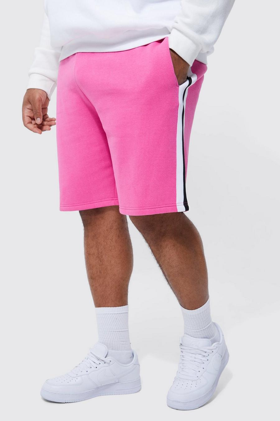 Plus Basketball-Shorts mit Seitenstreifen, Pink