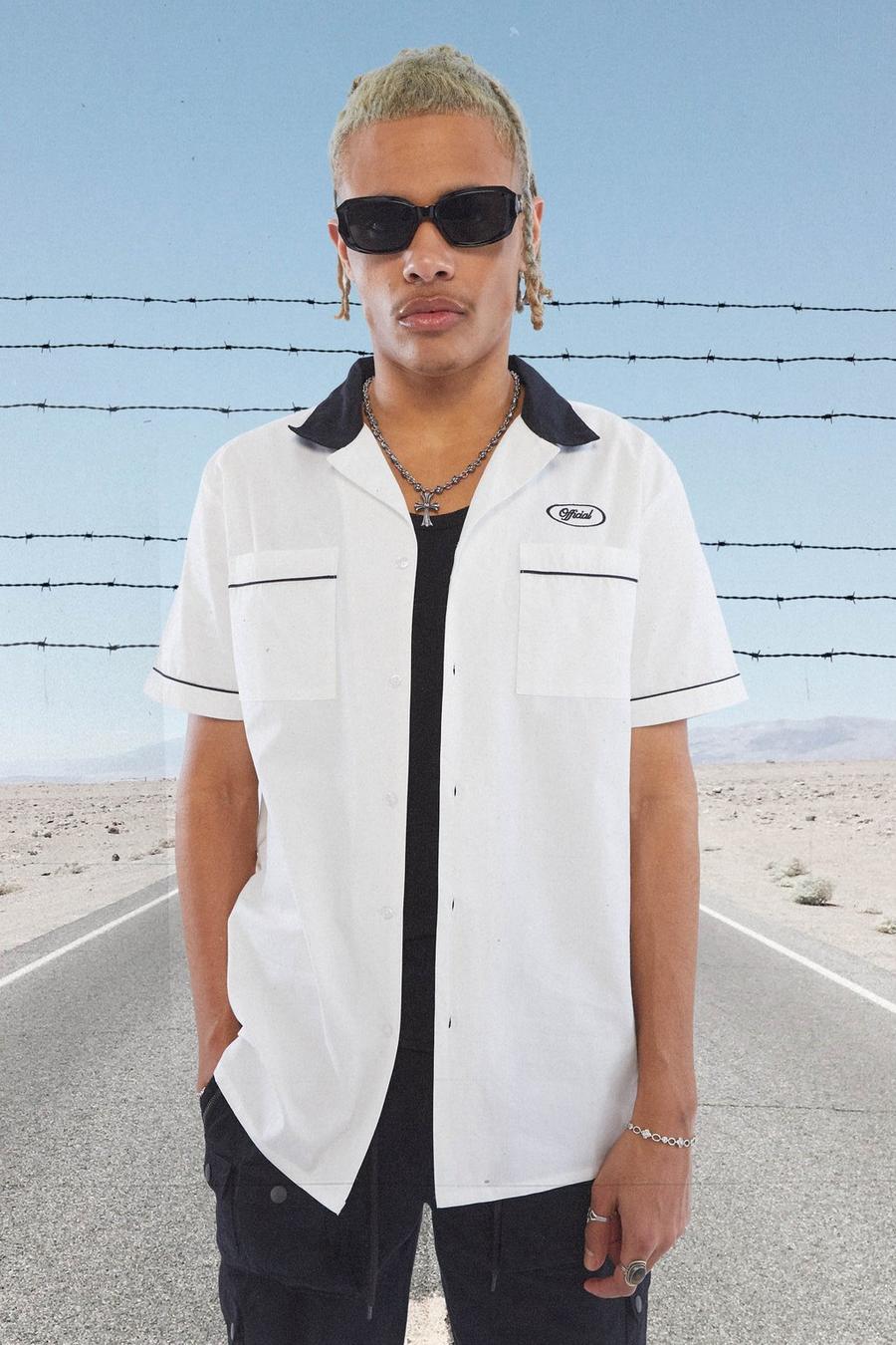 Tall Official Colour Block Shirt, Off white blanco